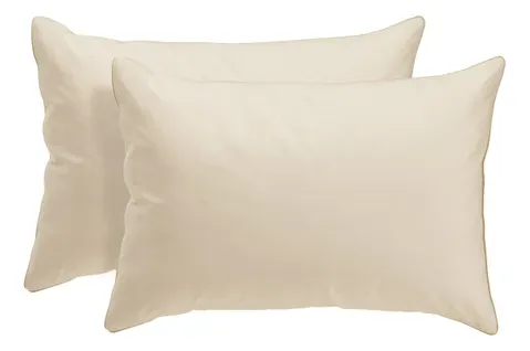 2 taies d'oreiller 50x70cm DREAMEA PERCALE BEIGE