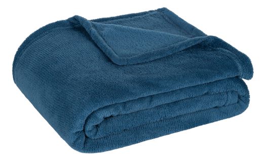 Plaid 130x170 cm TENDRESSE Bleu