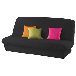 Housse Clic-clac Matelassée Dos Nu Noir 140x200