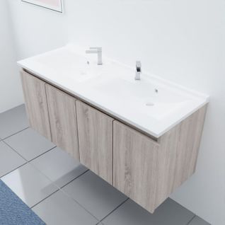 Meuble Double Vasque 120 Cm Proline- Bois- Résine