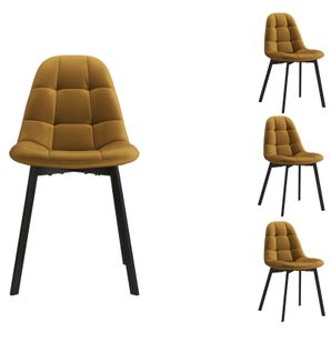 Stellia-chaise En Velours Moutarde (x4)