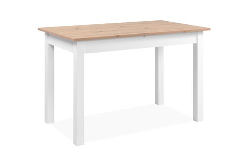Table avec allonge 120/160 cm DORA Imitation chêne et blanc