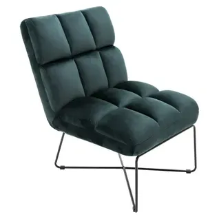Fauteuil LOU tissu velours vert foncé