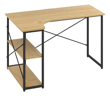 Bureau d'angle SHAPE imitation chêne et métal noir