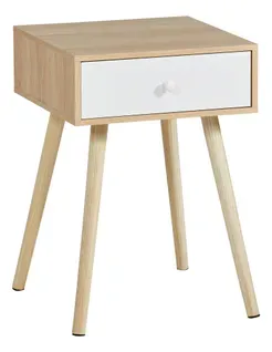 Chevet 1 tiroir INGO imitation chêne et blanc