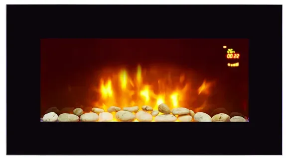 Cheminée Electrique Murale AYA EF851 200W Noir