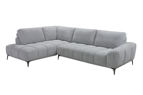 Canapé d'angle gauche LOTTIE tissu gris