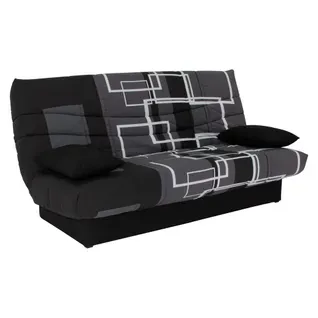 Banquette-lit clic-clac PORTO labyrinthe noir et gris