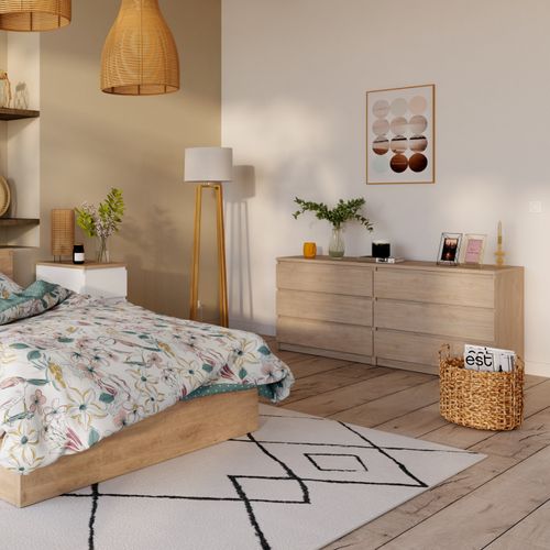 Commode 2x3 tiroirs BEST imitation chêne HL