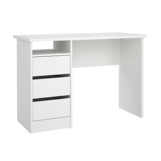 Bureau 3 tiroirs et 1 niche STUDY Blanc