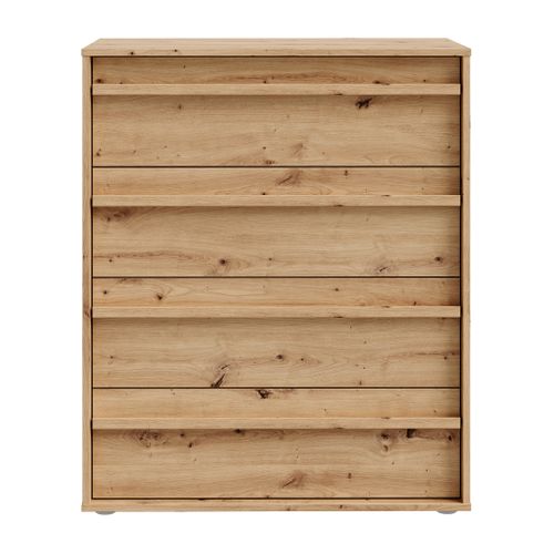 Commode TIANA 4 tiroirs imitation chêne