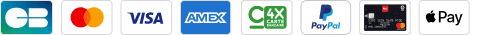 CB, Mastercard, Visa, Amex, 4x, Paypal, carte But, Apple pay